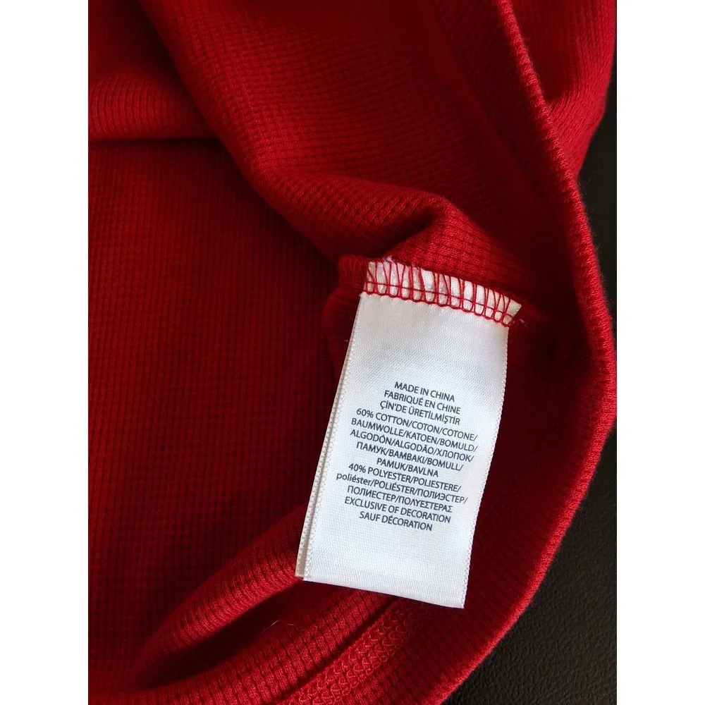Polo Ralph Lauren Mens XL Red Thermal Long Sleeve Waffle‎ Knit Pony Logo Shirt